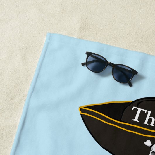 Pirate Ship Skull Crossbones Black Flag Strandlaken (In situ)