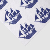 Pirate Ship Skull Crossbones DIY kleuren blauw Tissuepapier (Detail)