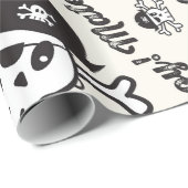 Pirate Ship Skulls Kids Birthday Wrapping Paper Cadeaupapier (Rol Hoek)