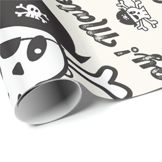Pirate Ship Skulls Kids Birthday Wrapping Paper Cadeaupapier (Rol Hoek)