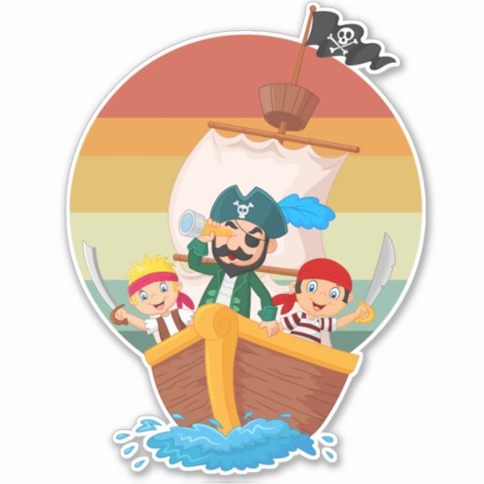 Pirate Ship Sticker thema (Voorkant)