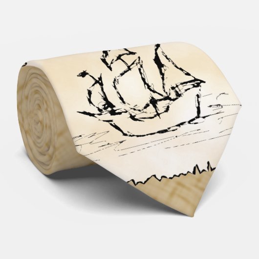 Pirate Ship. Stropdas (Opgerold)