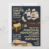 Pirate Ship Theme, Escape Room, Birthday Party Kaart (Voorkant)
