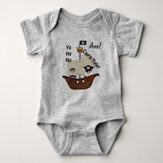 Pirate Ship Treasure Baby Romper (Voorkant)