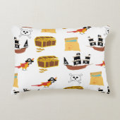 Pirate Ship Treasure Borst Thema Patroon Accent Kussen (Voorkant)