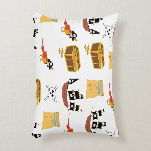 Pirate Ship Treasure Borst Thema Patroon Accent Kussen (Voorkant(Verticaal))