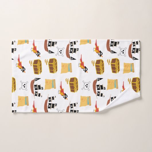 Pirate Ship Treasure Borst Thema Patroon Bad Handdoek (Handdoek)