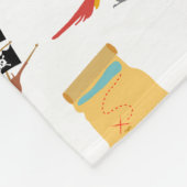 Pirate Ship Treasure Borst Thema Patroon Fleece Deken (Hoek)