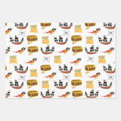 Pirate Ship Treasure Borst Thema Patroon Inpakpapier Vel (Voorkant 3)