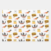 Pirate Ship Treasure Borst Thema Patroon Inpakpapier Vel (Voorkant 2)
