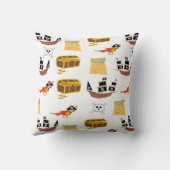 Pirate Ship Treasure Borst Thema Patroon Kussen (Achterkant)