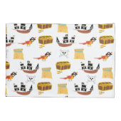 Pirate Ship Treasure Borst Thema Patroon Kussensloop (Achterkant-Links)