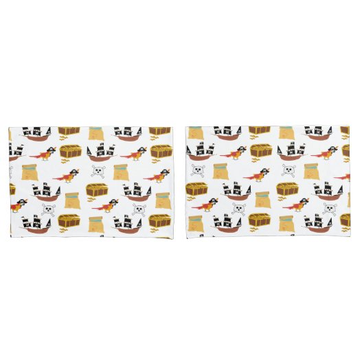 Pirate Ship Treasure Borst Thema Patroon Kussensloop (Voorkant-Set)