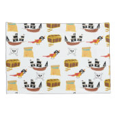 Pirate Ship Treasure Borst Thema Patroon Kussensloop (Achterkant-Rechts)