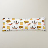 Pirate Ship Treasure Borst Thema Patroon Lichaamskussen (Achterkant)