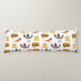 Pirate Ship Treasure Borst Thema Patroon Lichaamskussen