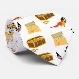 Pirate Ship Treasure Borst Thema Patroon Stropdas