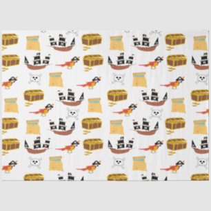 Pirate Ship Treasure Borst Thema Patroon Tissuepapier