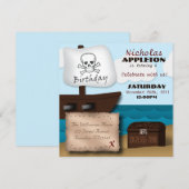 Pirate Ship Treasure Chest Birthday Invitations Kaart (Voorkant / Achterkant)