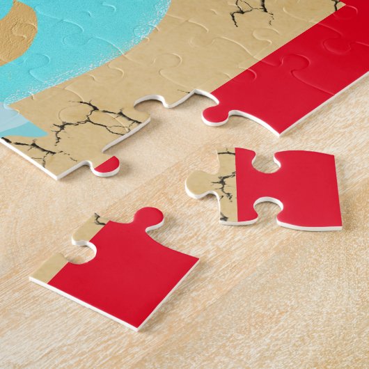 Pirate Ship Treasure Map Cute Personalised Kinder Legpuzzel (Zijkant)