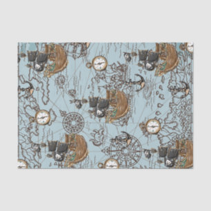 Pirate Ship Treasure Map Decoupage Craft Tissuepapier