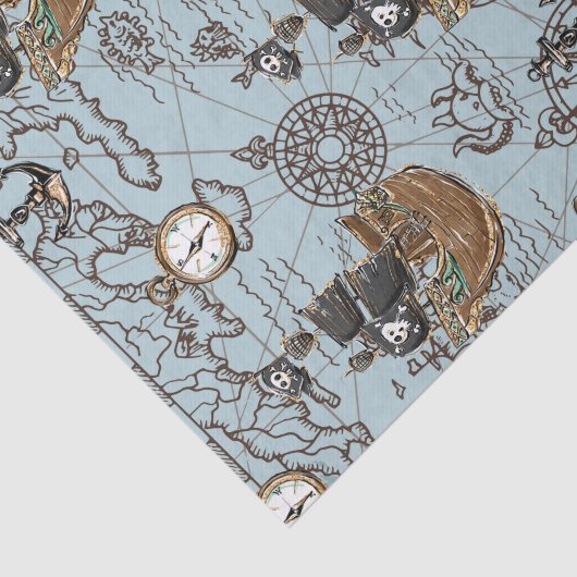 Pirate Ship Treasure Map Decoupage Craft Tissuepapier (Detail)