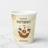 Pirate Ship Treasure Map Verjaardagsfeest van Kind Papieren Bekers (Voorkant)