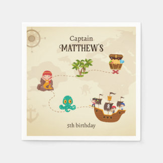 Pirate Ship Treasure Map Verjaardagsfeest van Kind Servet