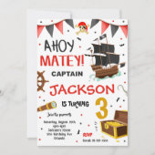 Pirate Ship Treasure Uitnodiging voor verjaardag (Voorkant)