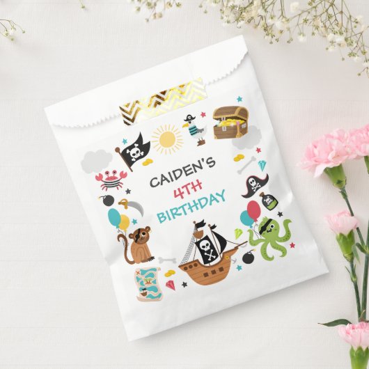 Pirate Ship Treasure Verjaardagsfeest Bedankzakje (Gezegeld)