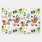 Pirate Ship Treasure Verjaardagsfeest Inpakpapier Vel (Voorkant 3)