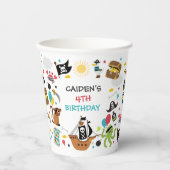 Pirate Ship Treasure Verjaardagsfeest Papieren Bekers (Voorkant)