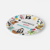 Pirate Ship Treasure Verjaardagsfeest Papieren Bordje (Gekanteld)