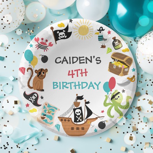 Pirate Ship Treasure Verjaardagsfeest Papieren Kommen
