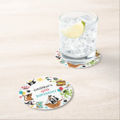 Pirate Ship Treasure Verjaardagsfeest Ronde Kartonnen Onderzetter (Insitu)