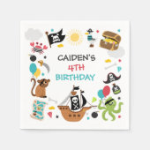 Pirate Ship Treasure Verjaardagsfeest Servet (Voorkant)