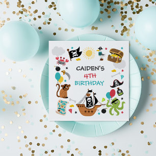 Pirate Ship Treasure Verjaardagsfeest Servet