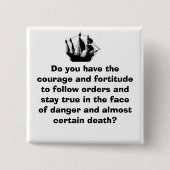 Pirate Ship Vierkante Button 5,1 Cm (Voorkant)