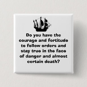 Pirate Ship Vierkante Button 5,1 Cm