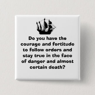 Pirate Ship Vierkante Button 5,1 Cm