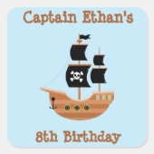 Pirate Ship Vierkante Sticker (Voorkant)