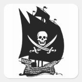 Pirate Ship Vierkante Sticker (Voorkant)