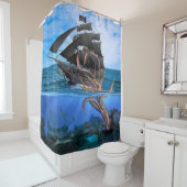 Pirate Ship vs. Giant Squid Douchegordijn (In situ)