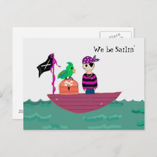 Pirate Ship - We zijn Sailin' Briefkaart (Voorkant / Achterkant)