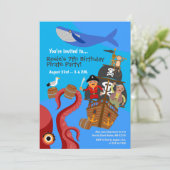 Pirate ship zee adventure verjaard kaart (Staand voorkant)