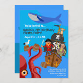 Pirate ship zee adventure verjaard kaart (Voorkant / Achterkant)