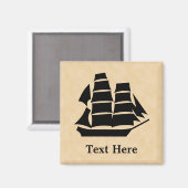 Pirate Ship. Zeilend schip. Magneet (Voorkant / Achterkant)