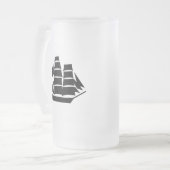 Pirate Ship. Zeilend schip. Matglas Bierpul (Voorkant links)