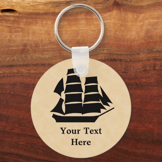Pirate Ship. Zeilend schip. Sleutelhanger (Voorkant)