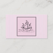 Pirate Ship. Zwart en roze. Visitekaartje (Achterkant)